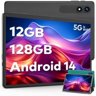 Android Tablet, 11 inch Android 14 Tablet, 12GB RAM +128GB ROM, 1TB Expand, Octa-Core, 5G WiFi, 5MP+13MP, IPS Touch Screen, 8000 mAh Battery, Bluetooth V5.0, GMS Certified, GPS